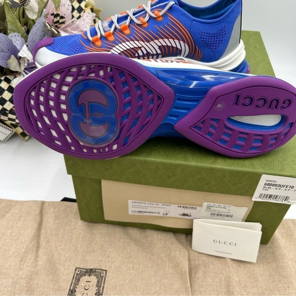 Men’s Gucci blue run low top sneaker size 11 made in Italy - Picture 5 of 9